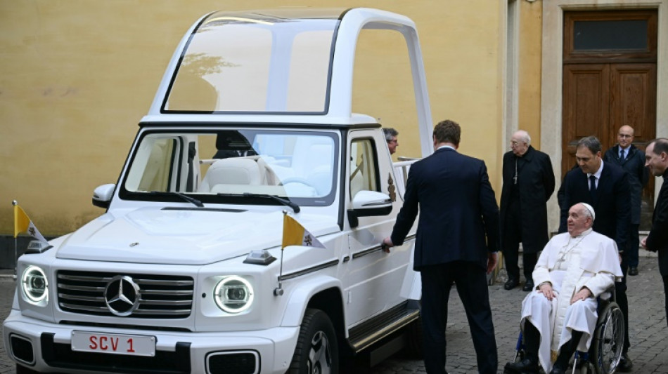 Pope Francis receives electric popemobile from Mercedes